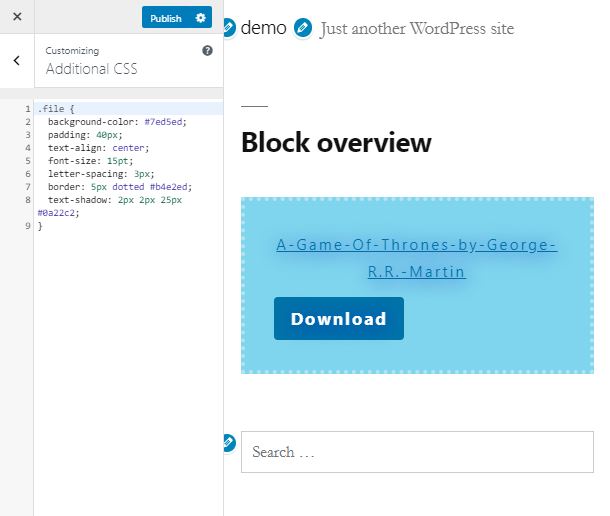 customize a block