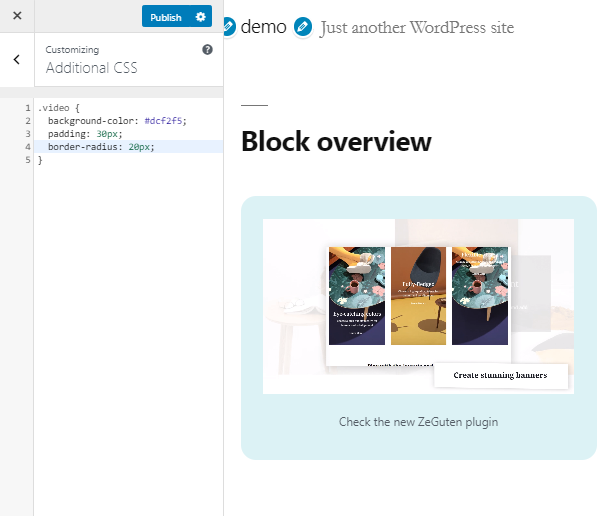 customize WordPress Video widget