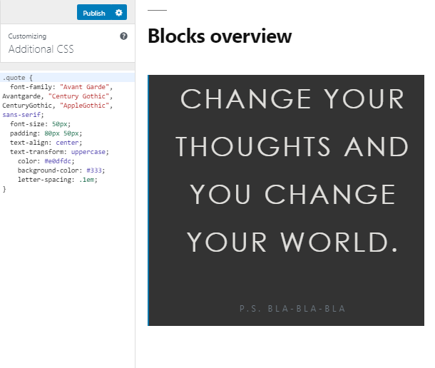 WordPress Quote Block CSS