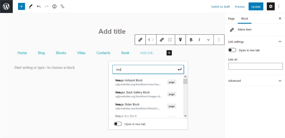 WordPress Mega Menu block 1