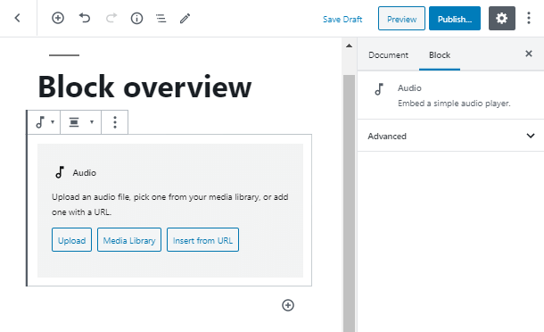 add Audio WordPress block