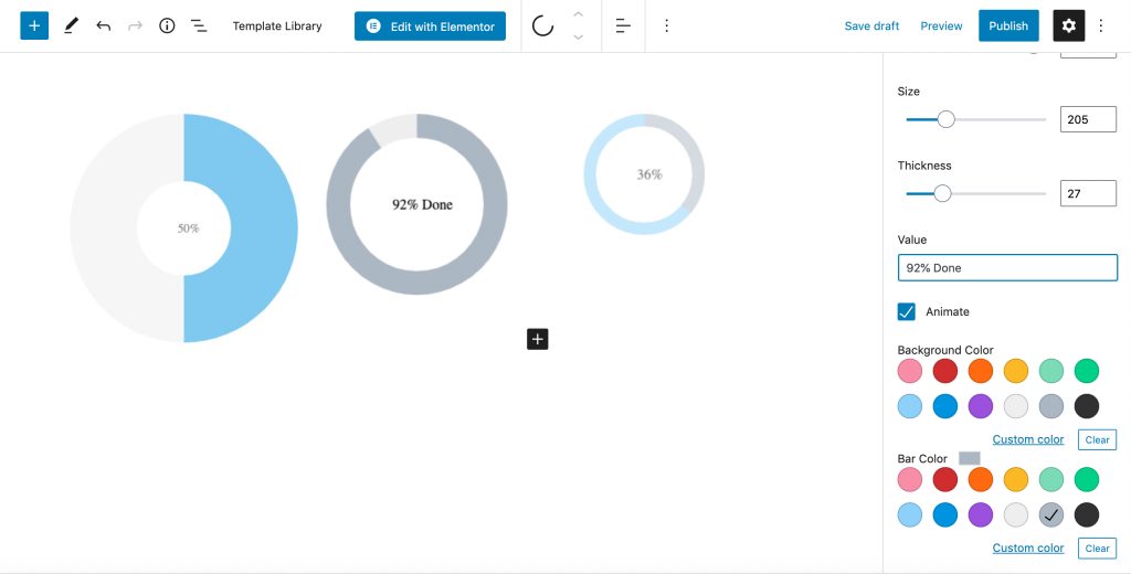 Circle Progress Bar WordPress Block