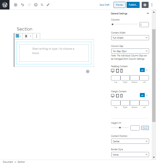 center content position