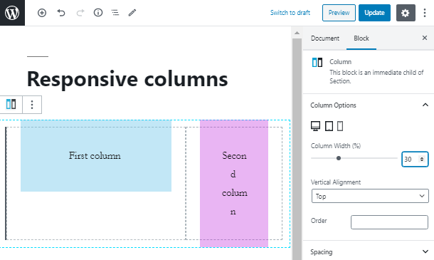 mobile width