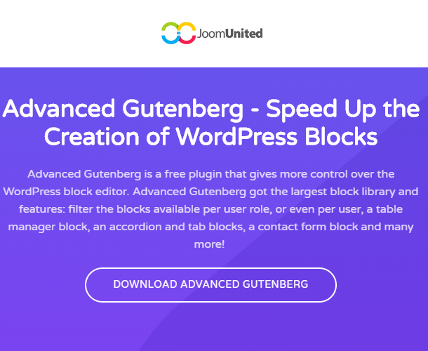 Advanced Gutenberg plugin