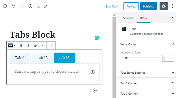 Tabs WordPress widget