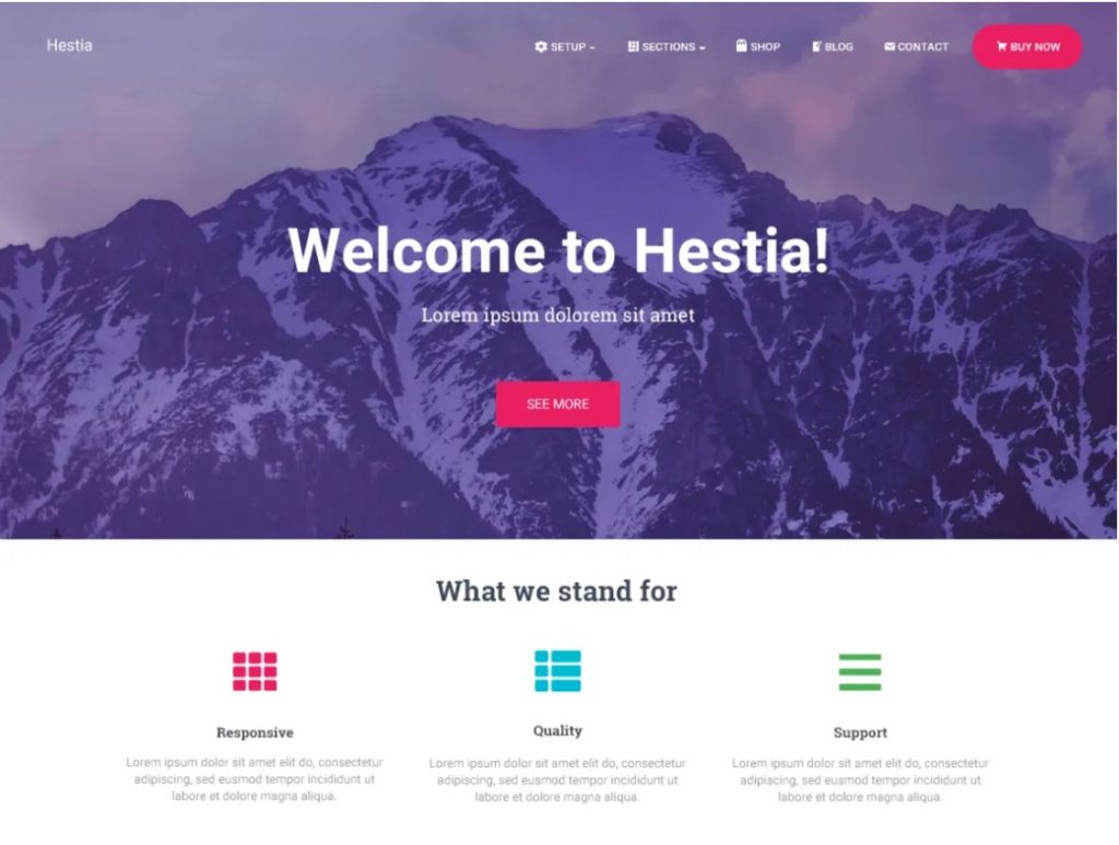 Hestia WordPress Theme for Elementor