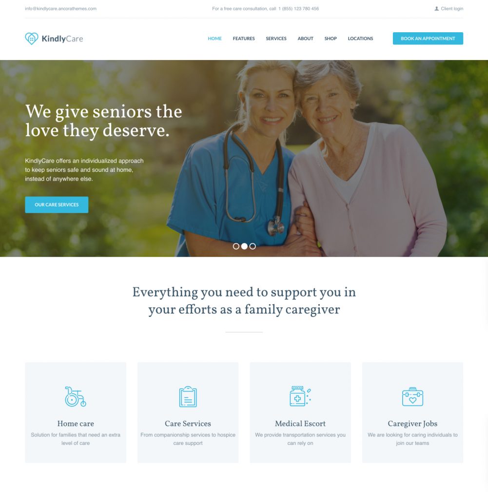 KindlyCare WordPress Booking Template