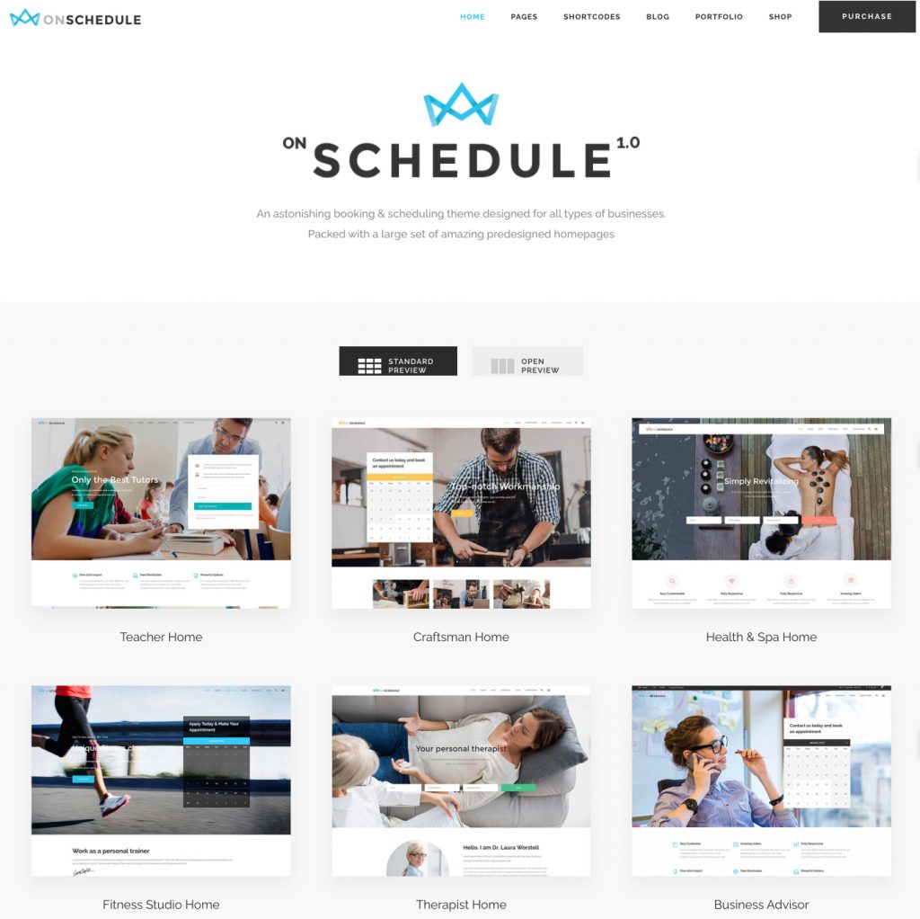 OnSchedule WordPress appointment theme