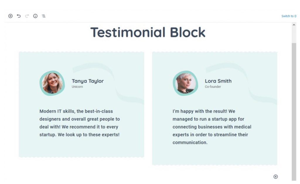 Testimonial Gutenberg Block by Getwid