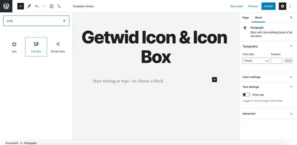 Getwid Icon & Icon Box