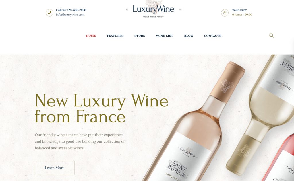 Liquor Store & Vineyard WordPress Theme