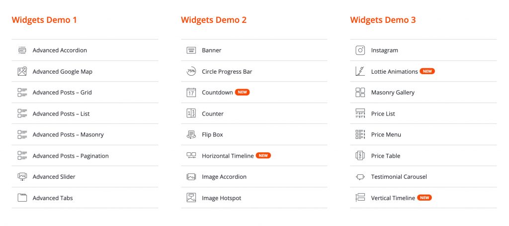 Elementor Widgets