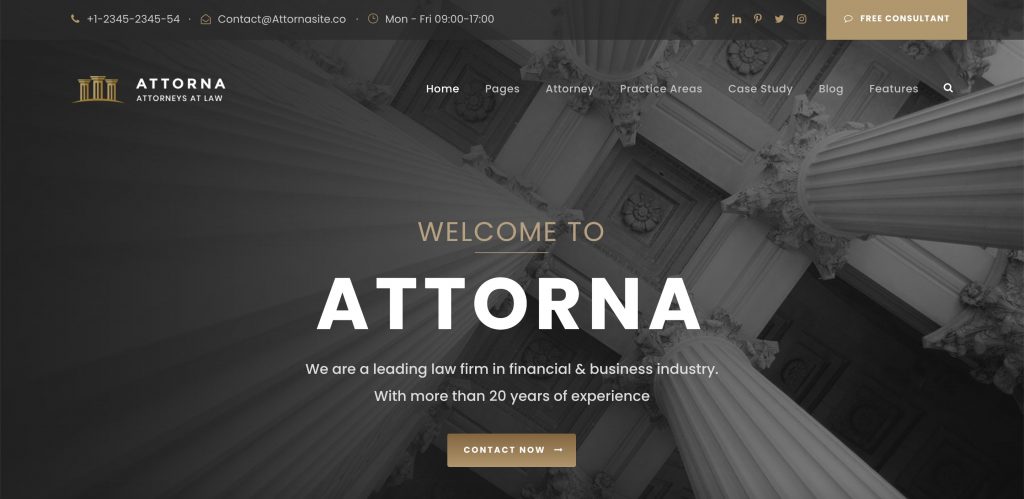 Attorna WordPress lawyer theme