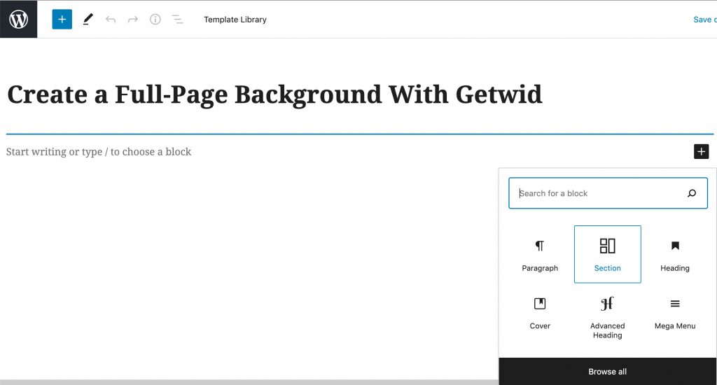 WordPress full-page background