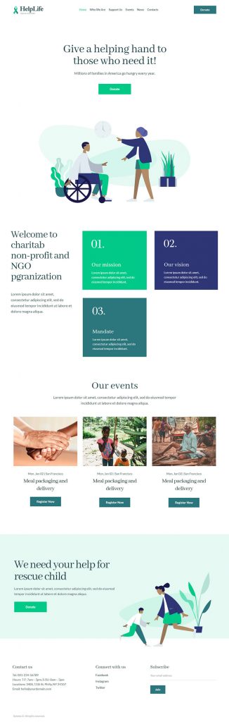Helplife - Powerful Charity WordPress Theme - Gutenix