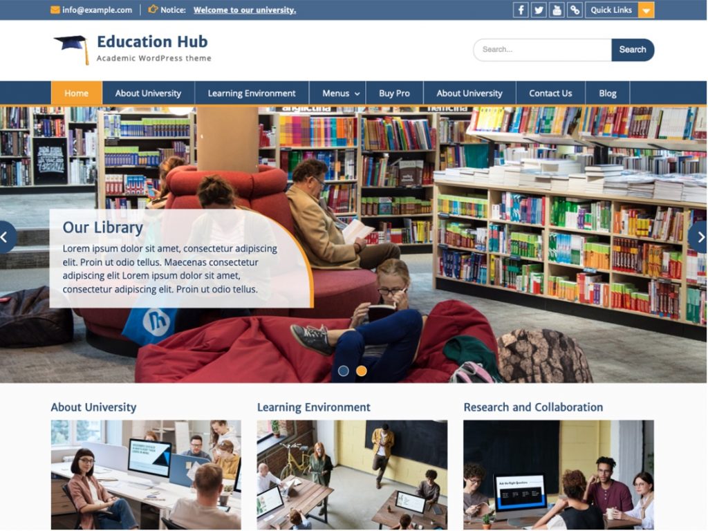 Education Hub - Free Educational Theme for Schools