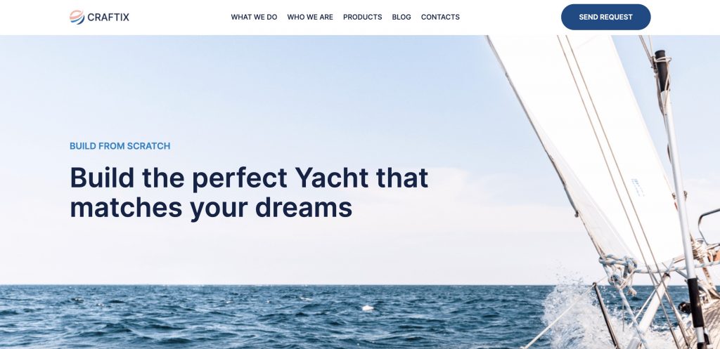 Craftix WordPress template for boat rental