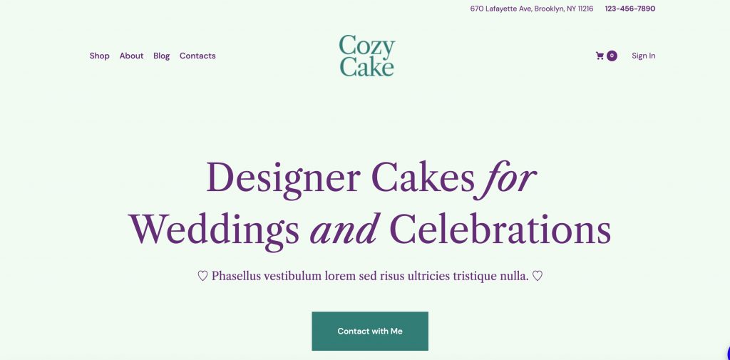 CozyCake WordPress theme