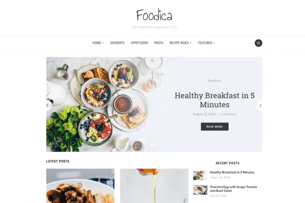 Foodica Lite - Food Blog & Recipe WordPress Theme