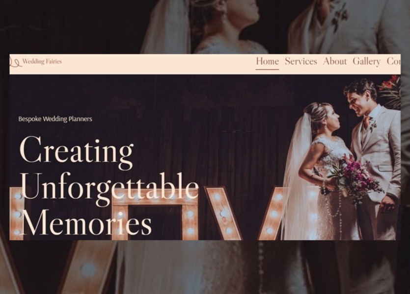 Collage of the WeddingFairies WordPress theme demo website.