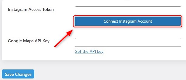 Screenshot of the Stratum settings with a highlighted Connect Instagram account button.