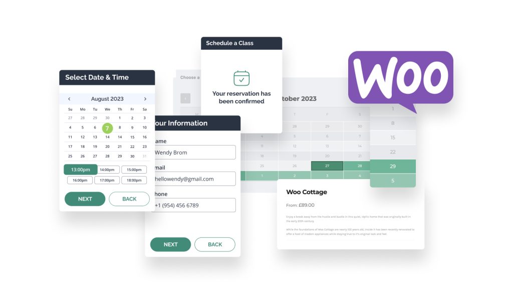 Collage of the best WooCommerce appointments and booking plugins.