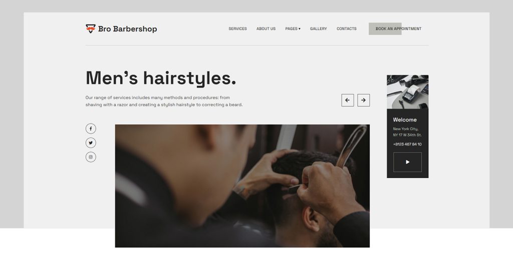 Picture of Bro Barbershop WordPress theme.