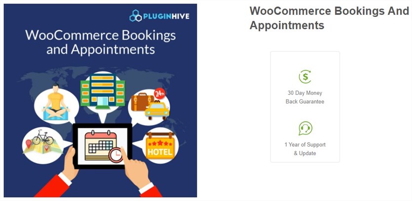 Screenshot of the WooCommerce Bookings And Appointments plugin homepage.