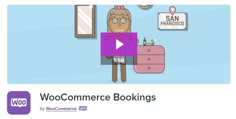 Screenshot of the WooCommerce Bookings plugin for appointments website.