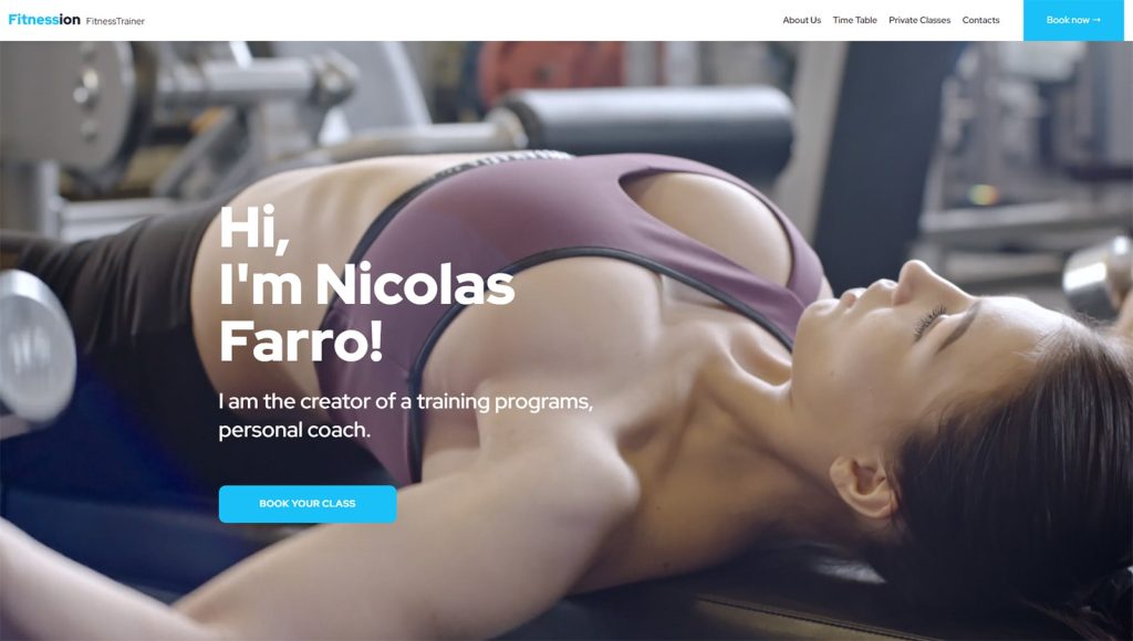 Photo of Fitnession, one of the WordPress themes for gyms and fitness with a sticky header option with effective site navigation.