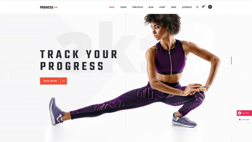 Graphic of Prowess, one of the popular WordPress solutions for fitness websites with 10+ portfolio & gallery designs.