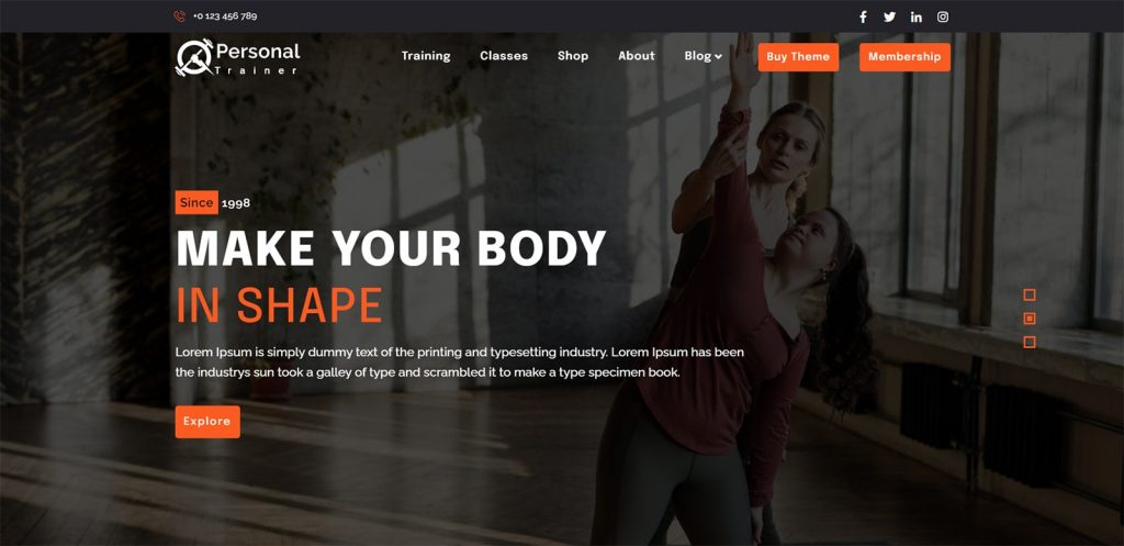 Photograph of Aster Gym Trainer, one of the popular WordPress solutions for fitness websites with an integrated WooCommerce-based online store.