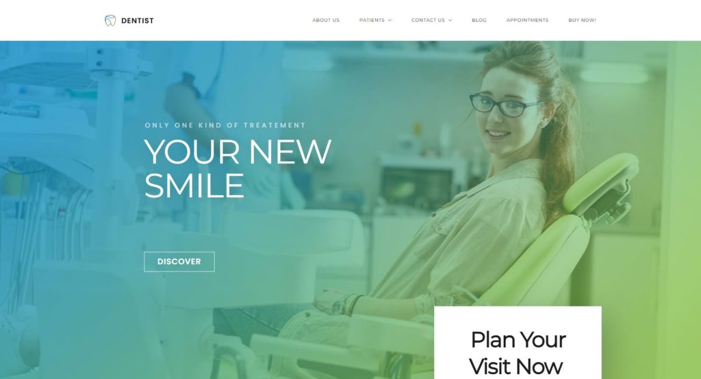 Photograph of Dentist WP, one of the efficient dentist WordPress themes with ready-made pricing and services sections.