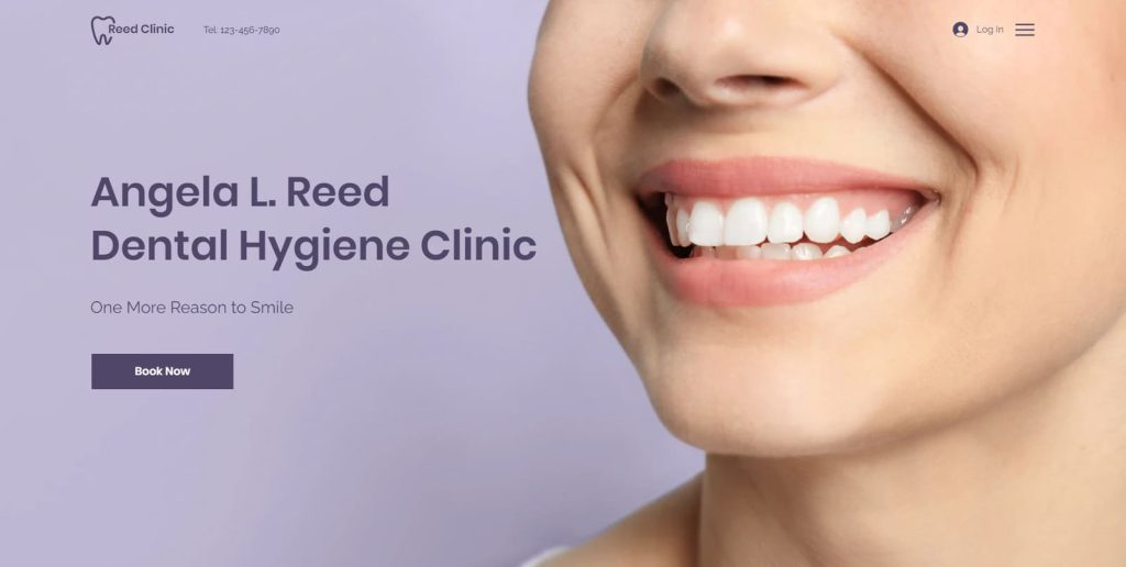 Photograph of Reed Clinic, a clean dentist website template for Wix with customer login support.