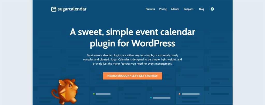 Picture of Sugar Calendar, a feature-rich WordPress plugin for event management with date and time format customization.