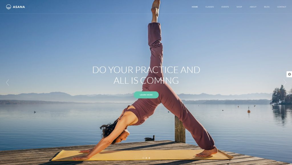 Representation of Asana, a premium and clean yoga theme with 2 home page layouts with minimalist design.