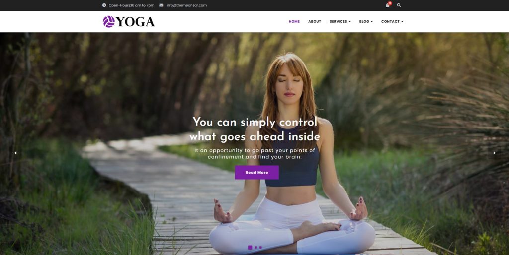 Portrait of Yoga, one of yoga WordPress themes with 4 blog layouts.