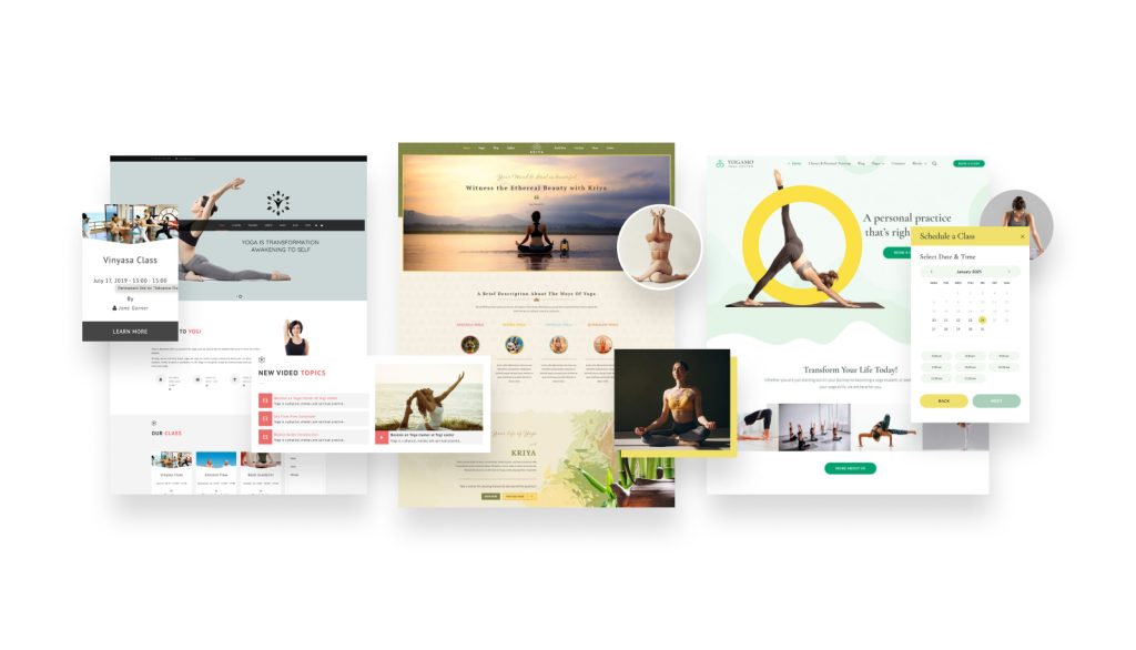 Featured image of popular yoga WordPress themes.