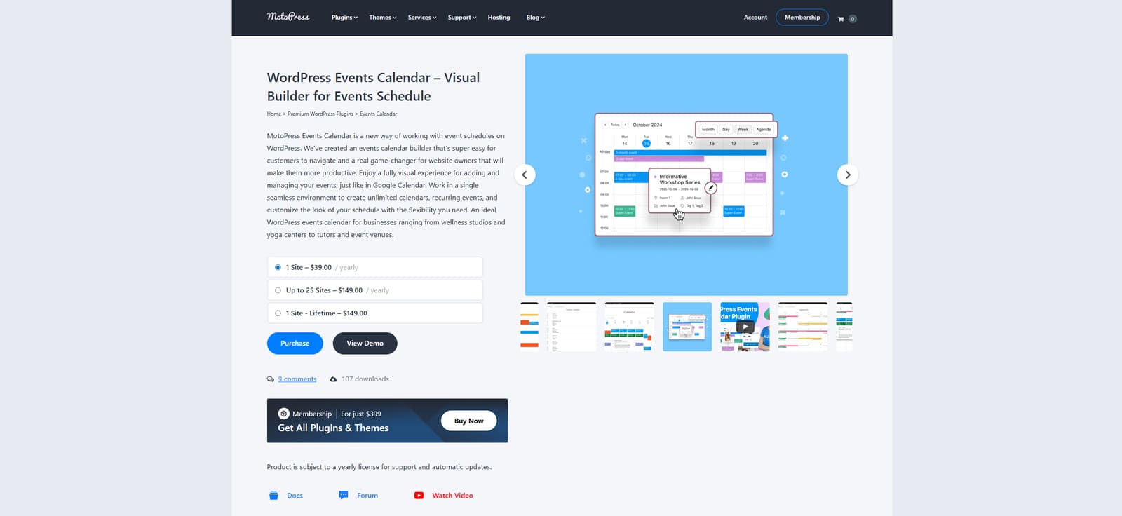Picture of MotoPress Events Calendar, a modern WordPress event calendar plugin with recurring events support.
