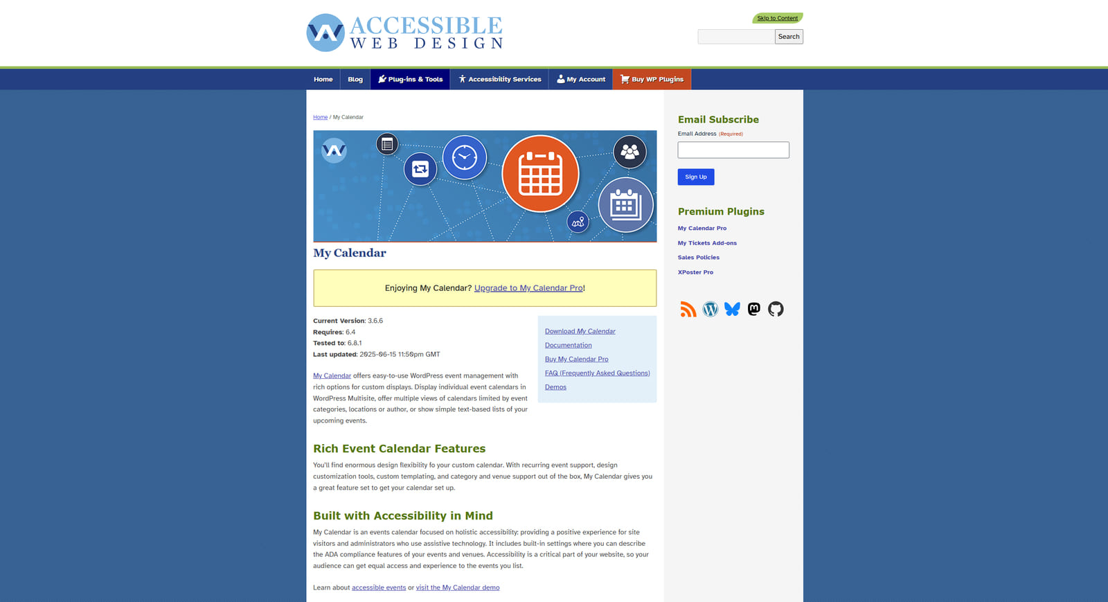 Illustration of MyCalendar, a user-friendly and accessible event calendar with a restrictable calendar access.