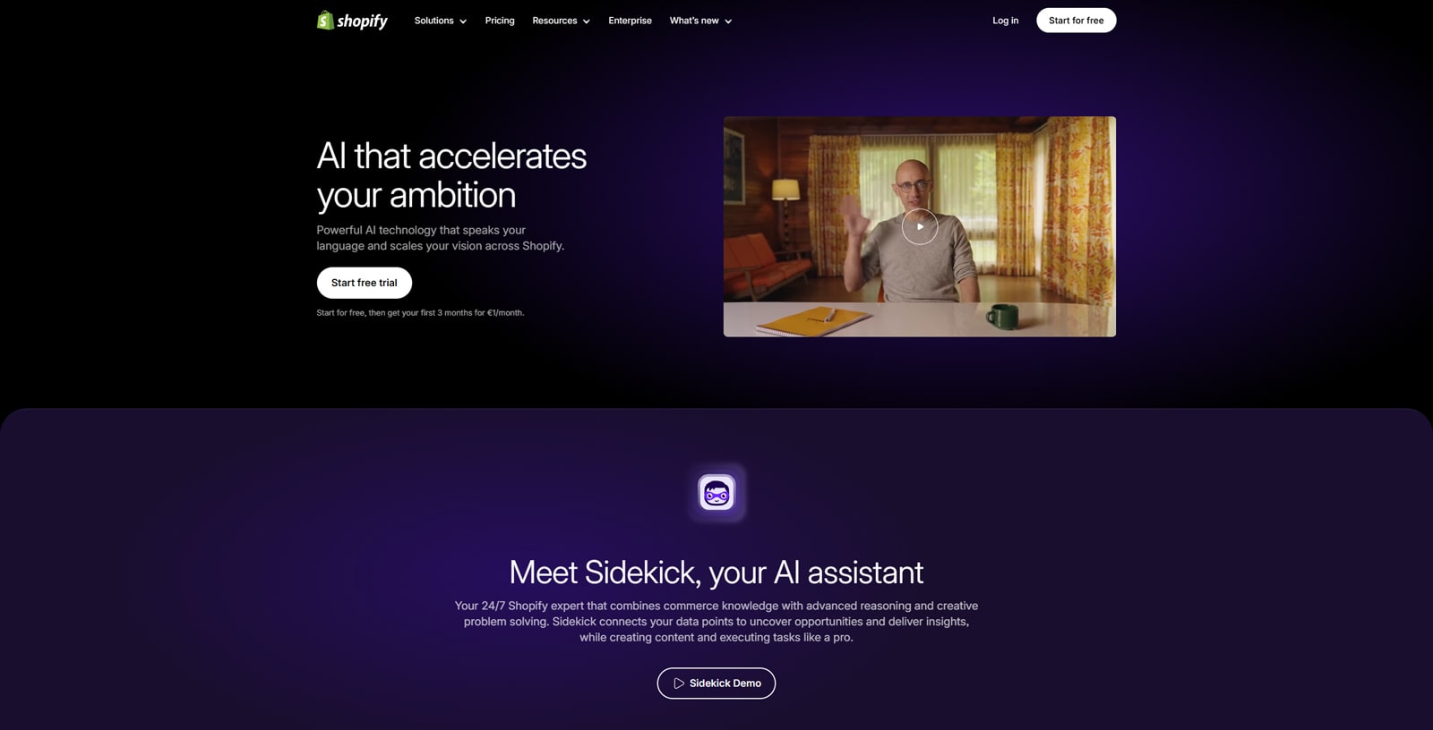 Illustration of Shopify Magic, one of the best AI website builders with store setup assistance via Sidekick.