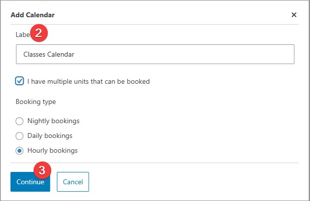 Photograph of a modal window used to specify calendar settings in WordPress Booking Calendar.