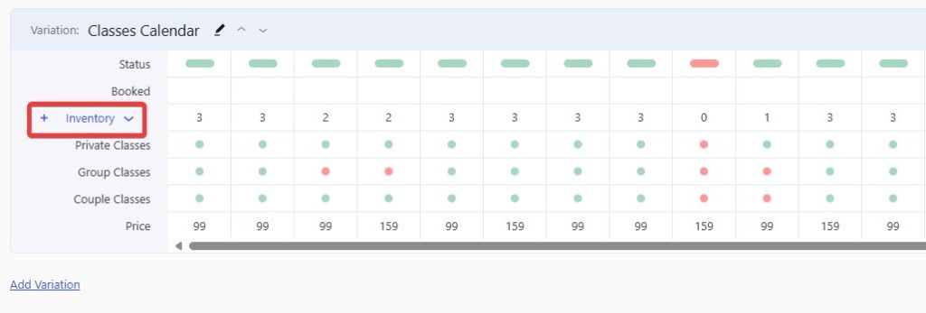 Graphic of the calendar layout used in the WordPress Booking Calendar.