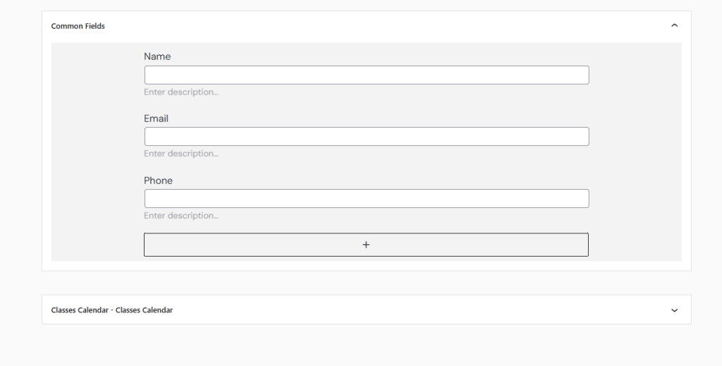 Figure of a default booking form within a visual form builder in WordPress Booking Calendar.