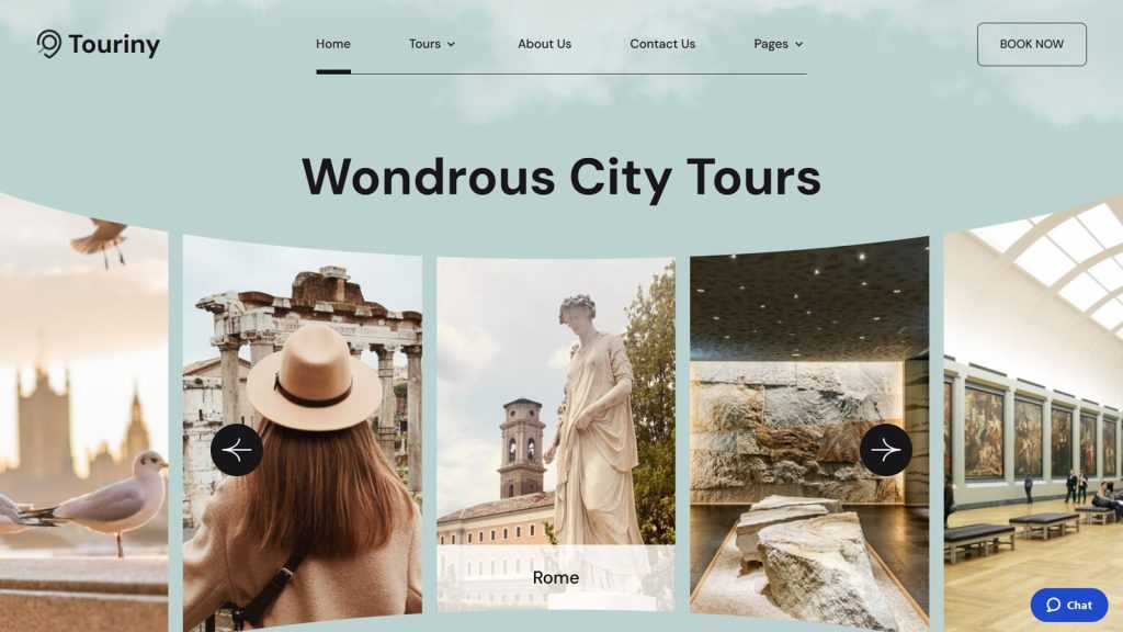 Picture of Touriny, the best tour booking WordPress theme with 2 tour page layouts.