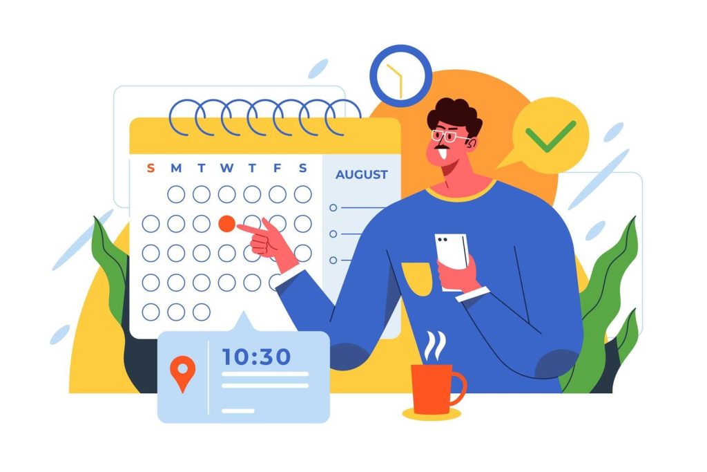 Photograph of a person managing their calendar looking to learn how to create a booking form in WordPress.