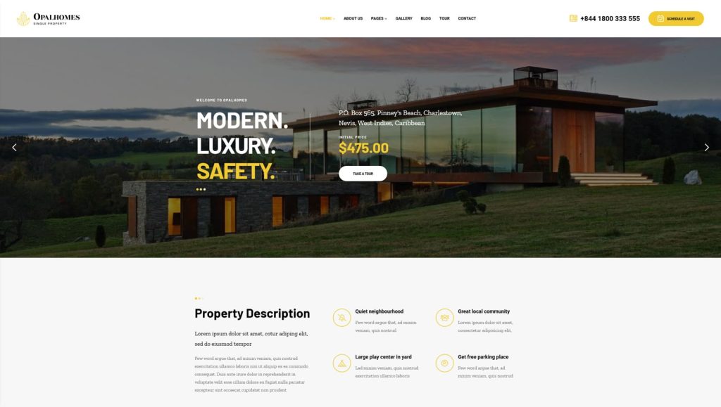 Photograph of Opalhomes, one of the best single property WordPress themes with spectacular property maps.