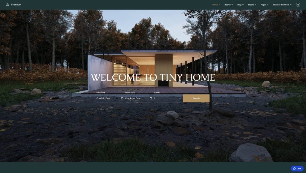 Visual of Booklium Tiny Home, a well-designed website template for WordPress with 2 homepage variations.