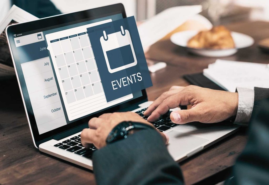 Screenshot of the managing events image.